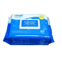 clinell antibacterial hand wipes, 200