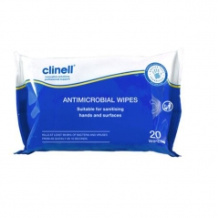 clinell amtimicrobial wipes, 20